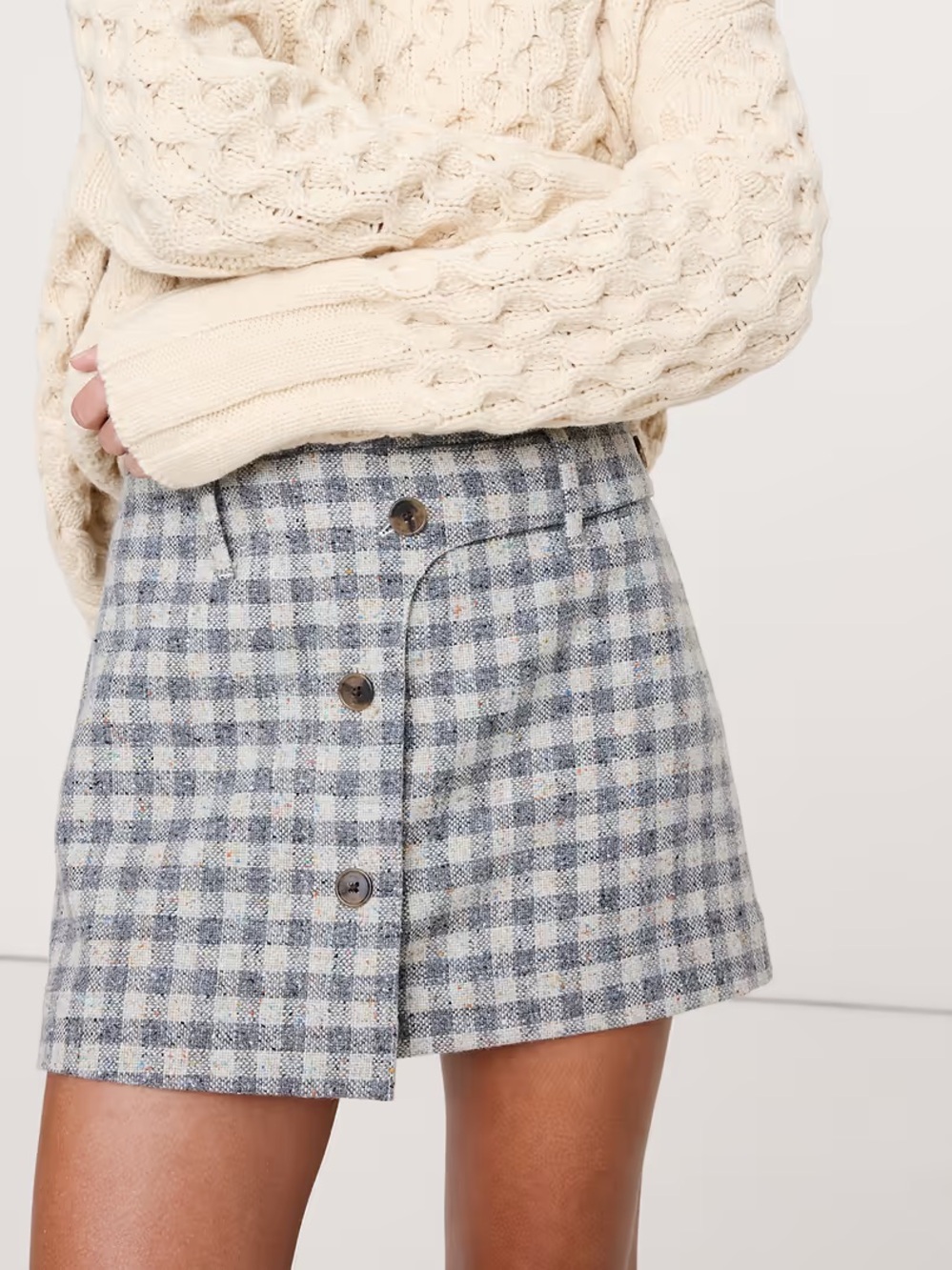 NWT Banana Republic Italian Tweed Wrap Mini Skirt
